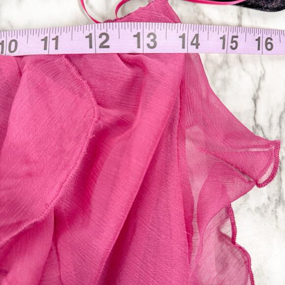 MABLE Hot Pink Bodycon Tube Maxi Dress Endless Ruffle Sheer Lined MSRP $90 - Picture 5 of 8